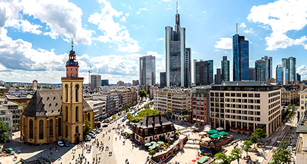 Hauptwache Frankfurt met skyline